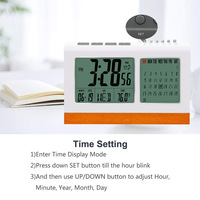 Jam Alarm Desktop kotak logam pintar, tampilan besar Digital kalender suhu fitur luar ruangan ruang tamu penggunaan kantor dapur