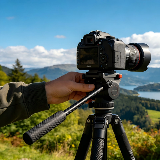 Professional 10X Carbon Fiber Camera Tripod Legs Lightweight Portable Travel Stand for DSLR Mirrorless Max Load 50kg OEM