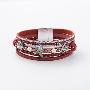 Round Leather Bracelet Seamless Laser <b>Engraved</b> Logo Braided Steel Wire Holiday Gift for Women Technical Color Retention Time - Product Image 5