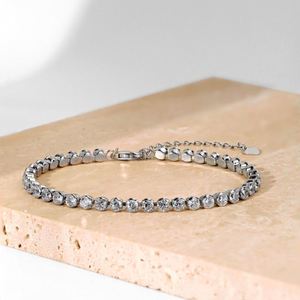 Pulsera de tenis Dylam en stock, diseño elegante, plata S925 con baño de rodio, circonita cúbica de 3 mm y grado 5A, para mujer - Product Image 6
