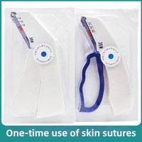 Oscat Instrument de chirurgie vétérinaire en plastique jetable en acier inoxydable Agrafeuse de peau manuelle Type de couteau pour suture de plaie traumatique