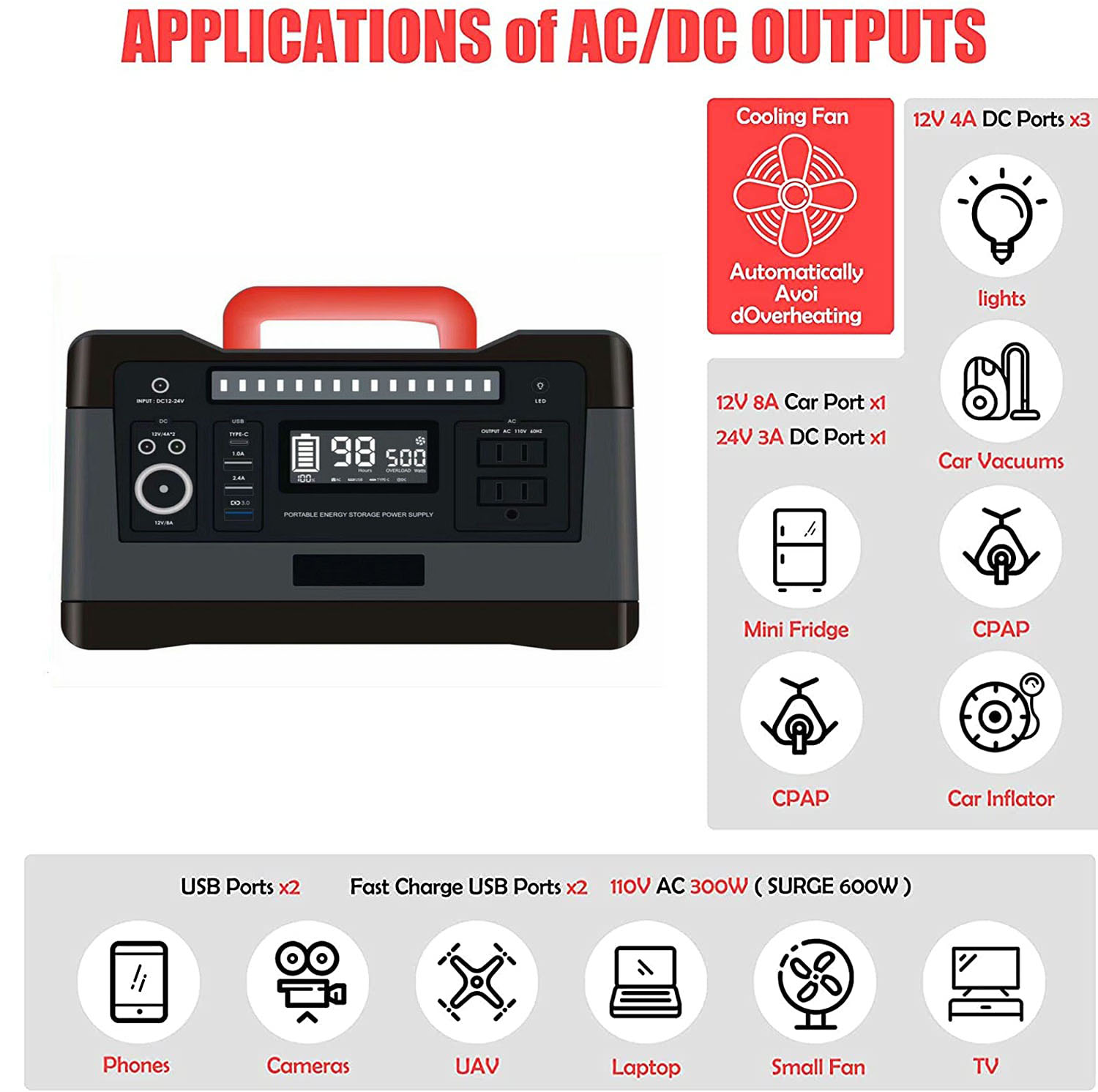 Coslight 220V 1000W Portable Generator Power Bank For Mobile Phone