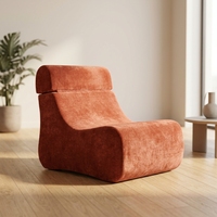 Fauteuil paresseux individuel à assise profonde en velours côtelé, avec mousse à mémoire de forme compressée