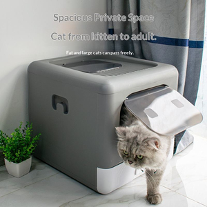 Fully Enclosed <b>Cat</b> Litter <b>Box</b> Large Plastic Foldable Deodorant <b>Cat</b> Toilet Anti-Splashing <b>Cat</b> Toilet Pet Supplies - Product Image 3
