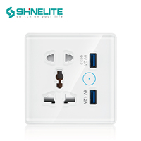Interrupteur intelligent WiFi avec panneau tactile en verre, télécommande Tuya, norme EU/UK