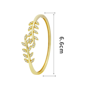Fashion Jewelry Gold Plated Brass Iced Out Bling Heart Cubic Zirconia Charm Bead Open Adjust <strong>Cuff</strong> Bangle Cz <strong>Bracelet</strong> For Women - Product Image 6