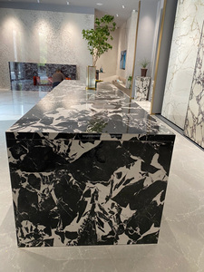 Lớn định dạng Napoleon Đen thiêu kết đá slab trang trí nội thất phòng tắm Vanity tráng men đầy đủ cơ thể đá gạch thảm - Product Image 4