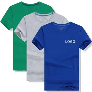 Buena calidad venta al por mayor logotipo personalizado de impresión en blanco de los hombres Camiseta de algodón