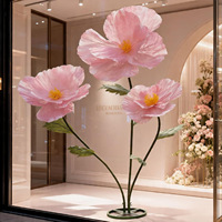 Fleurs artificielles rouges en fibre, papier imperméable, décoration florale pour grands événements, salles de mariage, hôtels, présentoirs
