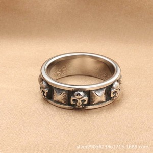 Bague Tête de Mort en Acier Titane pour Homme, Style Rétro Punk Moto, Bijou Tête de Fantôme, Couleur Argent, Cadeau 28074 - Product Image 2