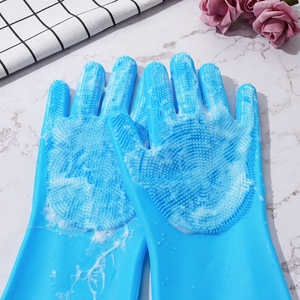 Guante de baño de silicona ecológico para mascotas, cepillo removedor de pelo de poliéster TPR, guante de masaje para gatos, perros, goma almacenada - Product Image 3