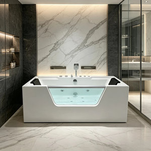 Baignoire Spa 2 Personnes en Acrylique Blanc COMO <span class=keywords><strong>avec</strong></span> Jets Hydromassants, Drain et Robinet Inclus pour Utilisation Intérieure ou Hôtels - Product Image 2