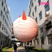 Œil sanglant gonflable suspendu sur mesure de 2 mètres, œil de diable gonflable géant pour la décoration de façade d'événements et de fêtes d'Halloween