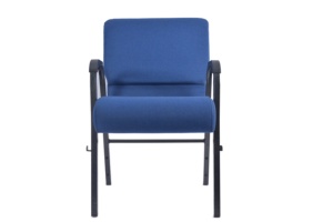 Sillas de Iglesia Modernas con Marco de Madera, Diseño Nuevo, Precio Económico al por Mayor, Acolchadas, Resistentes, Cómodas, Tela Azul Marino, Patas de Metal - Product Image 5