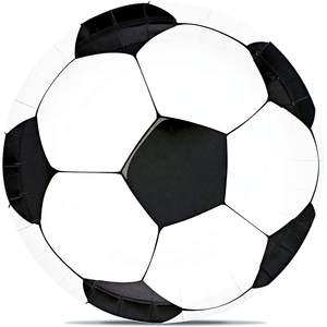 Assiette à papier ronde 9 pouces CMJN Soccer 350gsm White BoardFDA Approved Party Supplies - Product Image 1