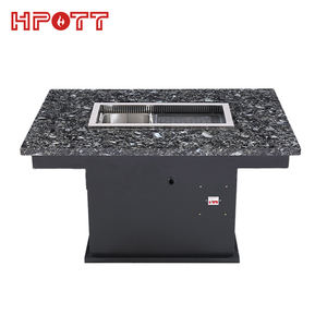 Moderne Koreaanse Stijl Rookloze Barbecue Hot Pot Tafel Commerciële Metalen Koreaanse <span class=keywords><strong>Bbq</strong></span> Tafel Voor Hotel En Restaurant Gebruik - Product Image 3