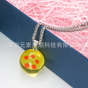 Collar con Colgante de Bola de Dragón, Bola de Resina de 7 Estrellas, Joyería de Regalo Unisex, Cadena de Acero Inoxidable, Estilo Lindo - Product Image 2