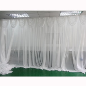 Telescopic double rods curtain pipe and drape <b>backdrop</b> <b>stand</b> for wedding events - Product Image 3