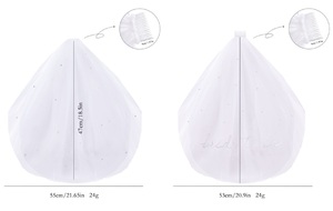 Peigne à cheveux de mariée avec voile, broderie de perles et strass, double couche, pour enterrement de vie de jeune fille, fête de mariage, accessoires de douche nuptiale - Product Image 5