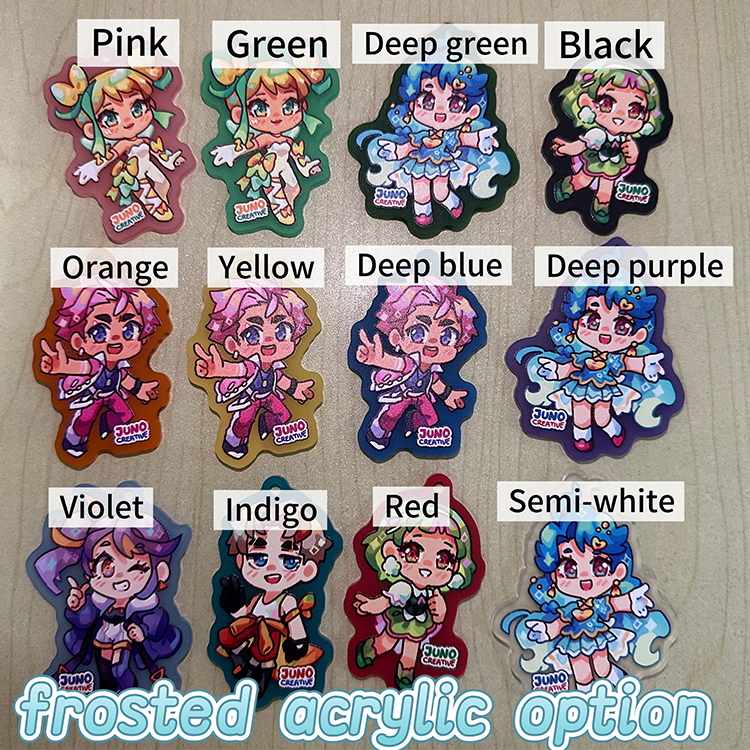 Juno Creative Colored Frosted Acrylic Charms - Custom Printed