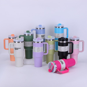 Bouteille isotherme en acier inoxydable avec poignée et couvercle, grande capacité 40 oz, tasse de voyage isolée, vente en gros à prix réduit - Product Image 3