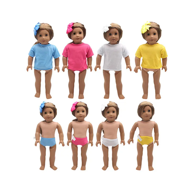 Hot Sell 18 Inch American Doll Girl T-shirt and Panties Logo Can Be Customized Doll Clothes