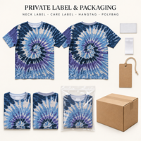 T-shirt en coton épais délavé style vintage avec effet tie-dye, coupe oversize, fabrication OEM, production en gros sous marque privée