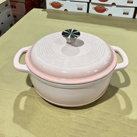 Casserole en fonte émaillée de 26 cm de haute qualité, antiadhésive, écologique, compatible gaz et induction, avec couvercle, vente en gros