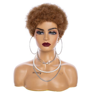 วิกผมบราซิลแบบสั้น Afro Kinky Curly พร้อมหน้าม้า ราคาโรงงานขายส่ง สำหรับผู้หญิงผิวสี - Product Image 2