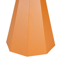 Table de salle à manger moderne ronde orange à base octogonale en aluminium, résistante aux intempéries, pour appartement, patio, jardin, utilisation en extérieur
