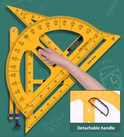 5pc enseignement échelle triangulaire règle ensemble grand rapporteur en plastique boussole règle ensemble outil d'enseignement des mathématiques de l'enseignant