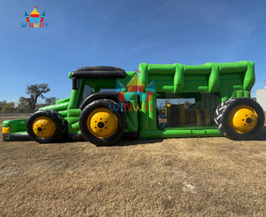 Castillo Inflable con Tobogán de Tractor Verde - Castillo de Brincos con Temática de Granja para Niños para Fiestas al Aire Libre y Juegos en el Patio Trasero - Product Image 4