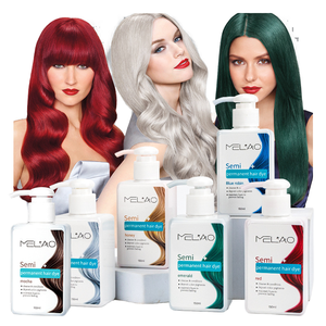 MELAO OEM Disponible, Tinte Capilar Semipermanente en Crema y Polvo, a Base de Plantas, de Grado Cosmético, No Dañino, Color Verde, para el Cabello - Product Image 1