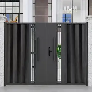 Clôture métallique d'entrée moderne Porte de haute qualité Porte extérieure Clôture automatisée Porte d'entrée électrique
