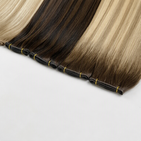 Ekstensi Rambut Eropa Harga Grosir, Tipis Tak Terlihat, Seamless Double Drawn, Warna Balayage Piano, Ekstensi Rambut Genius Weft