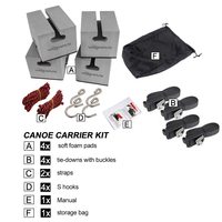 Kit de support de bloc en mousse EVA Porte-bagages de toit de voiture avec sac de rangement Porte-bagages de toit de voiture souple pour canoë kayak