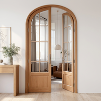 Appartement de style français moderne, salon, hall, portes battantes insonorisées, cadre en bois massif, grands panneaux de verre, double arche