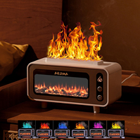 Humidificateur d'air à ultrasons 230 ml avec logo personnalisé, diffuseur d'arômes pour cheminée, lumière d'ambiance et effet flamme pour chambre à coucher
