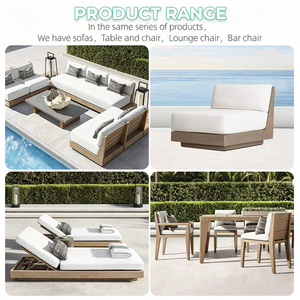 Cama de <span class=keywords><strong>Playa</strong></span> y Piscina, Tumbona de Lujo, Sillón de Exterior, Muebles de Jardín, Tumbona de Terraza para Villa, Tumbona de Teca Impermeable - Product Image 6