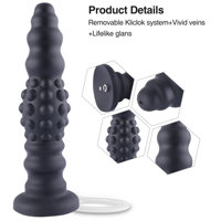 Hismith Dildo en silicone de 11,3 pouces avec armature interne, longueur insérable de 10,6 pouces, système Kliclok, tube flexible, vente en gros
