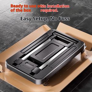 Chariot utilitaire en plastique pliable plate-forme camion mobile marchandises lourdes chariot à plat facile à transporter entrepôt chariot chariot salon - Product Image 3