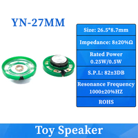Kundenspezifischer Mikro-27mm-8-Ohm-0,25W-Umweltfreundlicher Kunststoff-Außenmagnetlautsprecher für Kinderspielzeug OEM/ODM