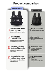 Gilet lesté NQ SPORTS réglable, portable, noir, tactique, en nylon léger et respirant, avec plaques en acier, logo, entraînement de force - Product Image 6
