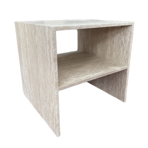 Mesa auxiliar de travertino beige Mesita de noche hueca de mármol natural Ventas directas de fábrica - Product Image 4
