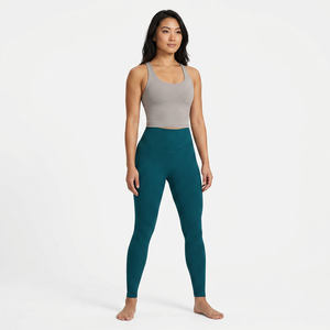 Leggings de Yoga de Cintura Alta Elástica en Color Verde Azulado Oscuro, Sin Costuras, de Compresión, Tallas Grandes, para Entrenamiento y Gimnasio, Ropa Deportiva para Mujer - Product Image 1