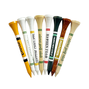 Tees de Golf de Bambú Personalizados de Fábrica Huacheng HC2184T con Logotipo de Madera, Tamaños 83/70/54mm, Duraderos, con Franjas de Colores - Product Image 2