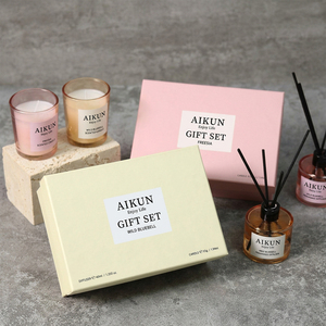 AIKUN Luxury Gift Box Glass Natural Soy Wax <b>Long</b> Burning Scented <b>Candle</b> Handmade Romantic Premium Glass <b>Candle</b> Gift Set - Product Image 3
