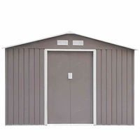Abri de jardin en métal gris très demandé, extensible, en tôle, pour rangement d'outils, avec garantie d'usine de 5 ans