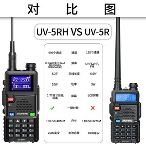 Talkie-walkie Baofeng UV-5RH 10W haute puissance longue portée pour communication extérieure avec clip et antenne pour la randonnée et les situations d'urgence - Product Image 3