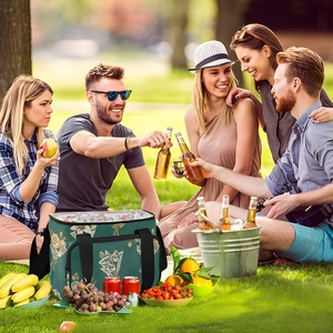 Hawaiian Custom Green Print Large Capacity Waterproof Insulated Cooler <b>Bags</b> Thermal Tote <b>Lunch</b> <b>Bag</b> for Women Men - Product Image 6